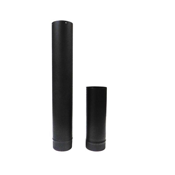 4 in. Black Single Wall Stove Pipe