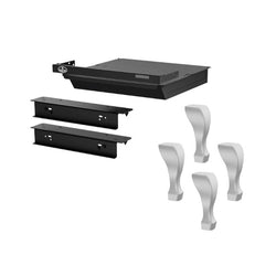 Brushed Nickel Cast Iron Leg Kit with Ash Drawer and Safety Lid