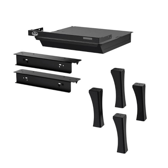 Black Cast Iron Leg Kit with Ash Drawer - Structural Style