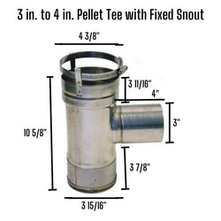 3 in. to 4 in. Pellet Tee with Fixed Snout