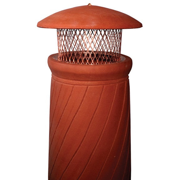 Chimney Pot Rain Cap Round I.D. Copper - Round Clay Lid