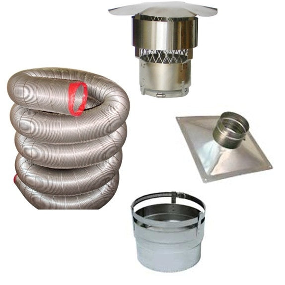 8 in. x 15 ft. 316Ti Stainless Steel Chimney Liner Kit with Appliance Insert Connector