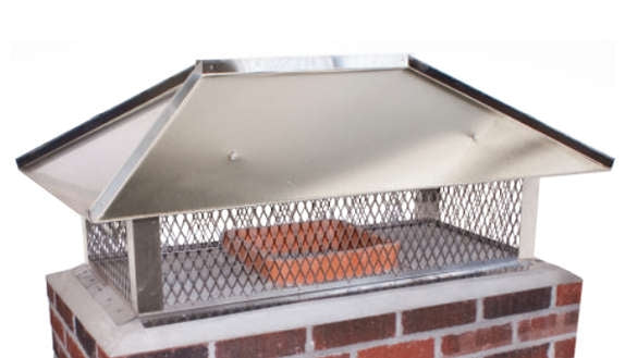 Top Mount Chimney Cap with Hip and Ridge Lid