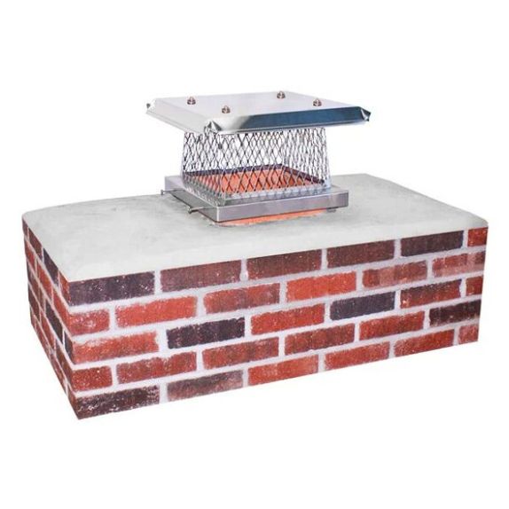 Stainless Steel Chimney Cap - Bolt On Single Flue with Flat Lid