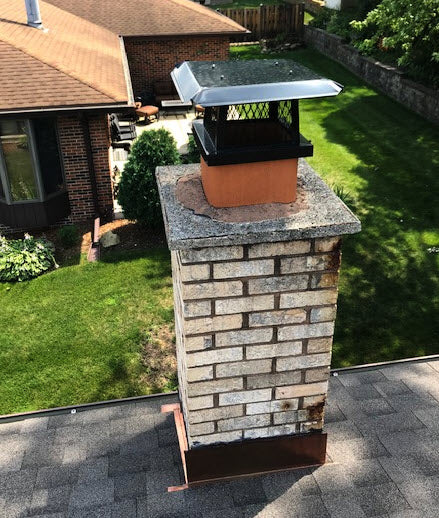 Bolt On Single Flue Stainless Steel Chimney Cap with Flat Lid