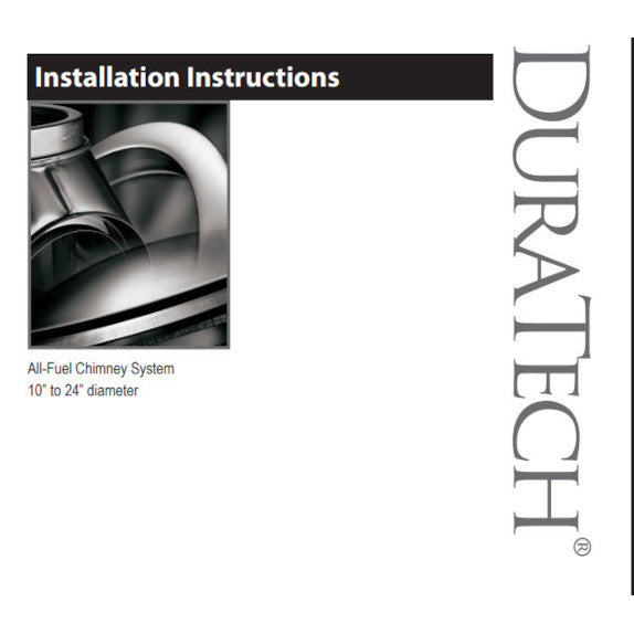 DuraTech Large Diameter Chimney Pipe Installation Instructions