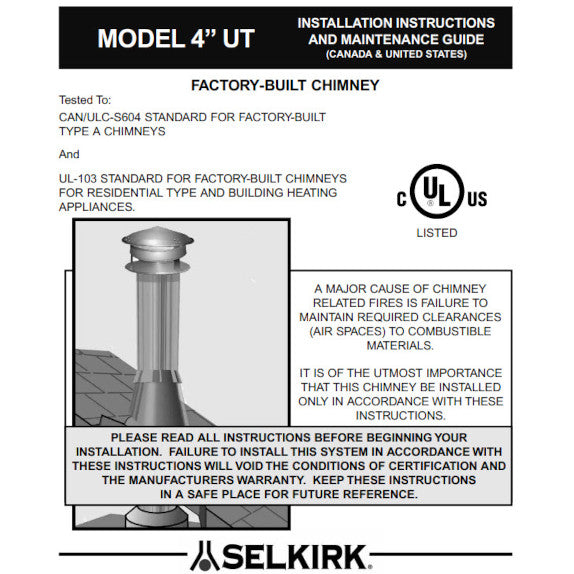 4 in. Selkirk Class A Chimney Pipes Installation Instructions