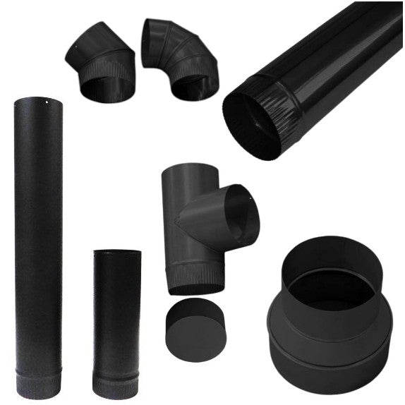 Small Pipe Range Small Diameter Black Stove Pipe | Single Wall - Rockford Chimney