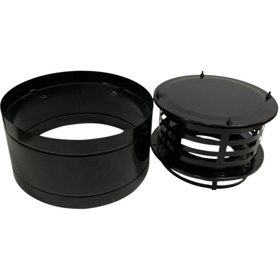 8" Standard Chimney Cap Black Powder Coated - Clearance (070126-4)