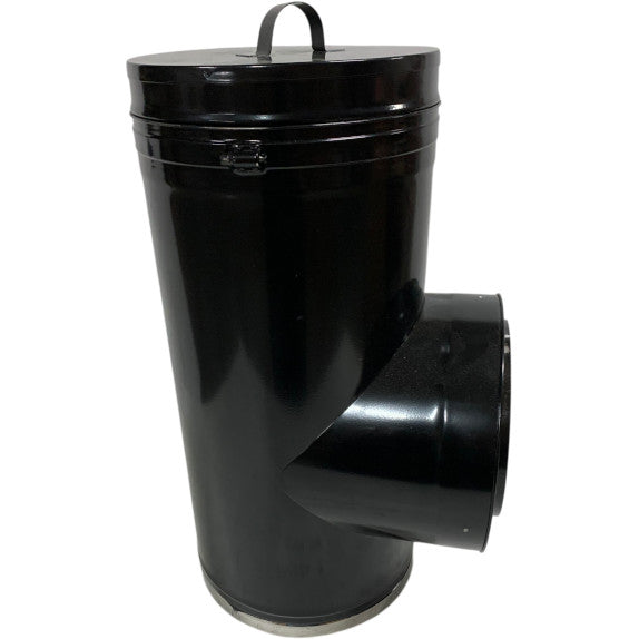 304L 8" Insulated Tee Powder Coated Black - Clearance (070126-9)