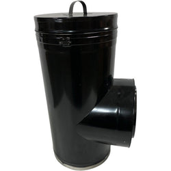 304L 8" Insulated Tee Powder Coated Black - Clearance (070126-9)