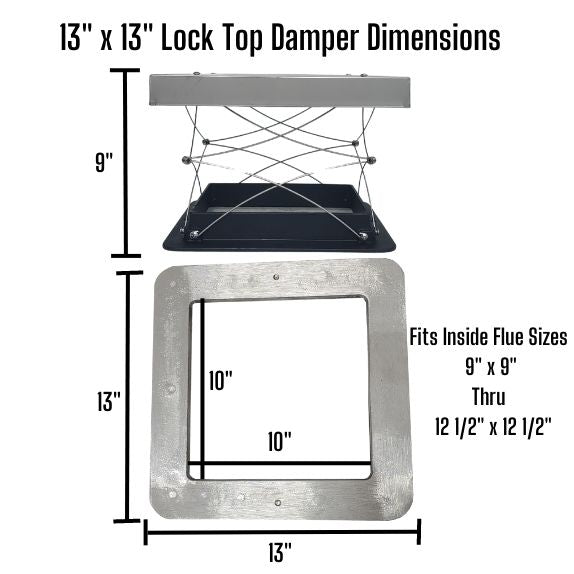 Lock Top Chimney Damper | Top Mount Chimney Damper Cap - Rockford
