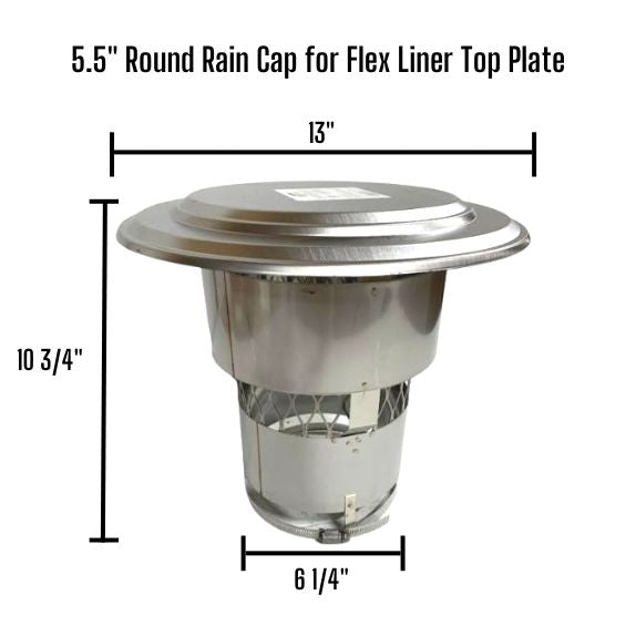 Round Chimney Rain Cap, Top Plate Mount