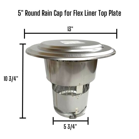 Round Chimney Rain Cap, Top Plate Mount