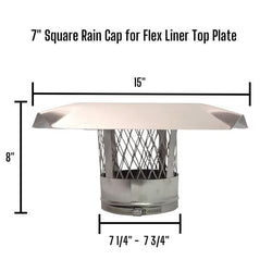 Square Chimney Rain Cap, Top Plate Mount