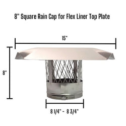 Square Chimney Rain Cap, Top Plate Mount