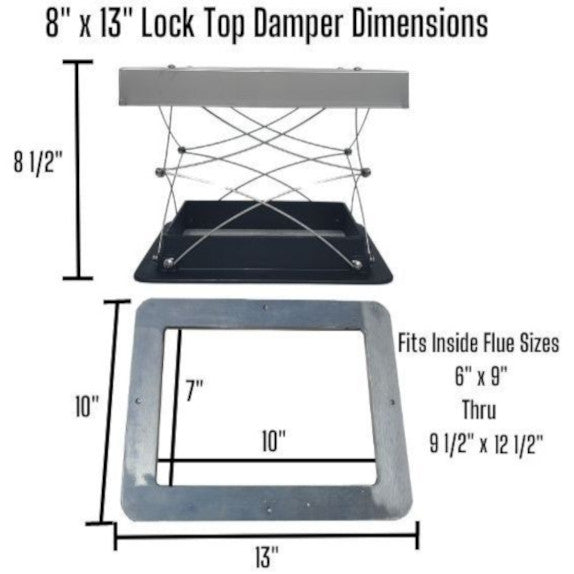 Lock Top Lock Top Chimney Damper | Top Mount Chimney Damper Cap - Rockford Chimney