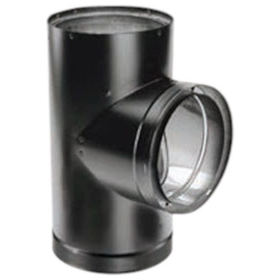 DuraVent DVL Double Wall Black Tee Connection With Cleanout Cap