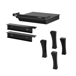 Black Cast Iron Structural Style Leg Kit with Ash Drawer