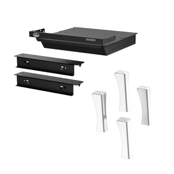 Brushed Nickel Plated Cast Iron Structural Style Leg Kit with Ash Drawer