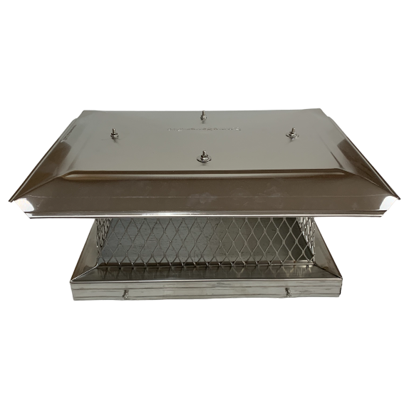 Flat Lid 13" x18" Bolt On Single Flue SS Chimney Cap - Clearance