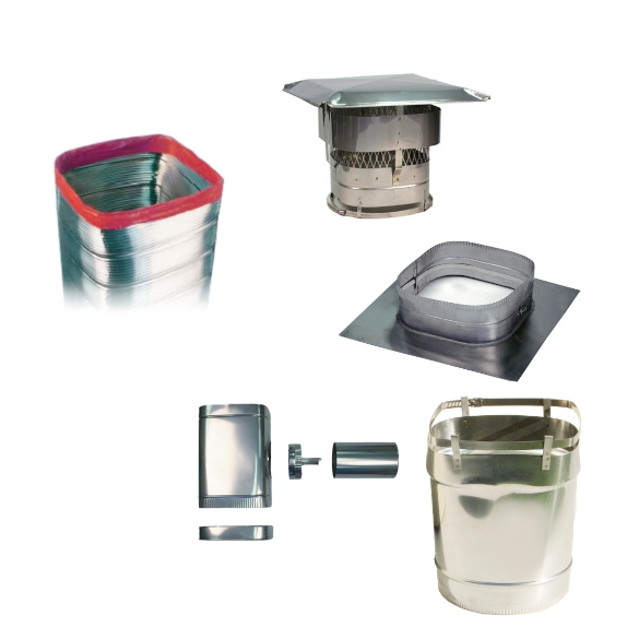 Square Stainless Steel Flue Lining Kits