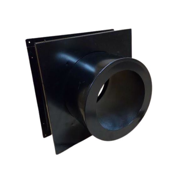 8" Wall Pass Thru Powder Coated Black - Clearance (070126-6)