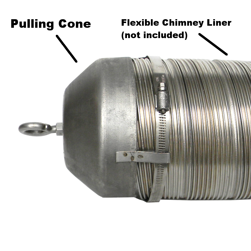 Chimney Guide Cone Pulling Cone for Round Flexible Stainless Steel Chimney Liners ...