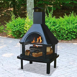 Endless Summer Black Wood Burning Outdoor Fire Pit With Cooking Surface