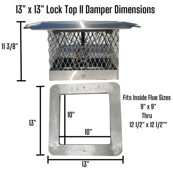 13x13 Lock Top II Chimney Damper