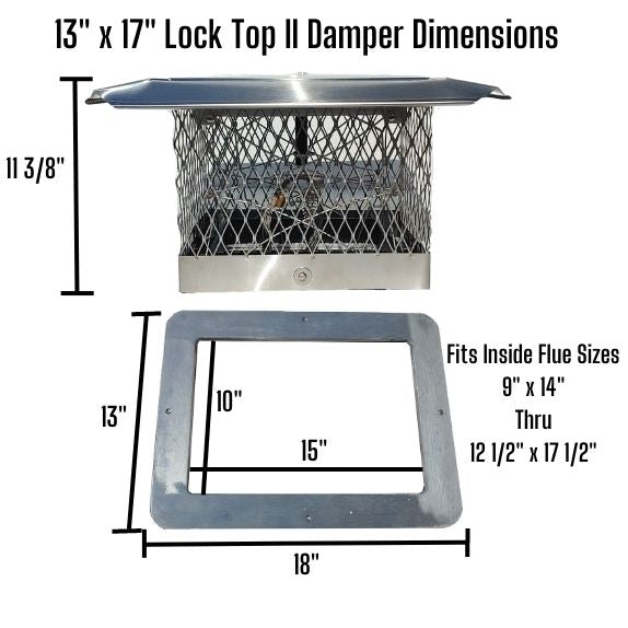 13x17 Lock Top II Chimney Damper