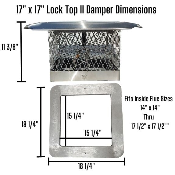 17x17 Lock Top II Chimney Damper