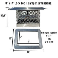 8x17 Lock Top II Chimney Damper