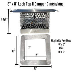 8x8 Lock Top II Chimney Damper