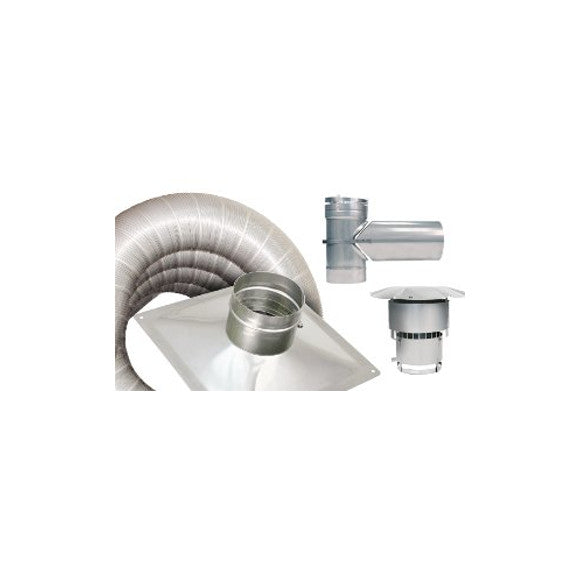 8 in. x 40 ft. 316Ti Stainless Steel Chimney Liner Kit with Tee Connector