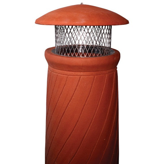 Chimney Pot Rain Cap Round I.D. Stainless Steel - Round Clay Lid