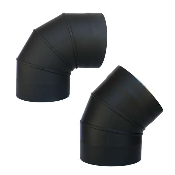 Double Wall Black Fixed Elbow