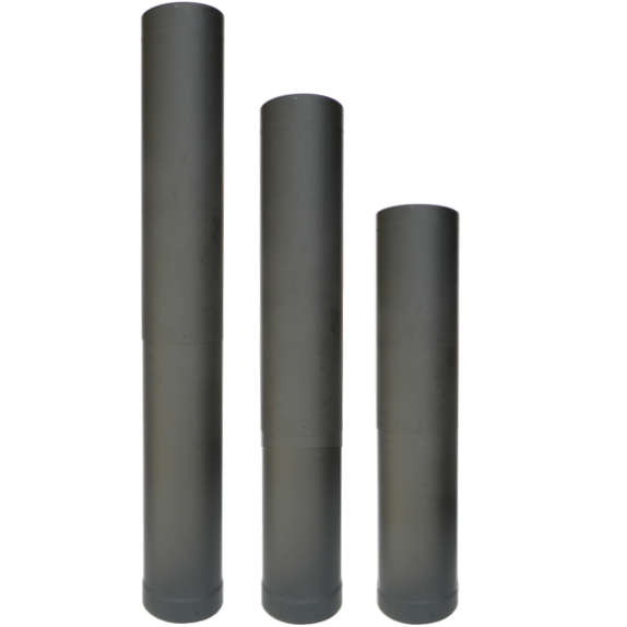 Black Double Wall Telescoping Stove Pipe Sizes - 6 to 8 Inch