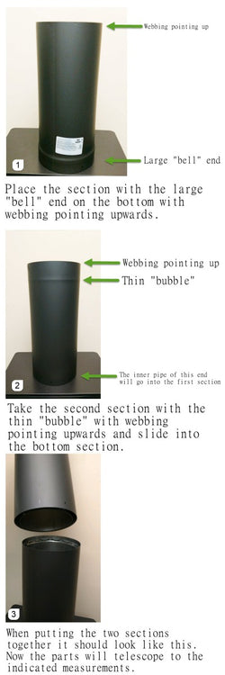 Double Wall Black Telescoping Stove Pipe