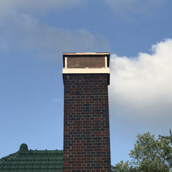 Copper Multi-Flue Cap with Hip and Ridge Lid, Outside Mount