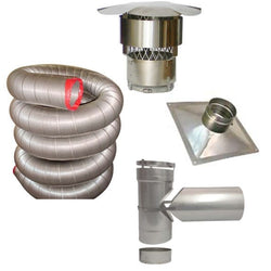 4 in. x 35 ft. 316Ti Stainless Steel Chimney Liner Kit with Tee Connector