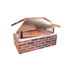 Copper Multi Flue Chimney Cap with Hip & Ridge Lid, Top Mount ...