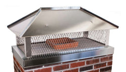 Stainless Steel Multi-Flue Cap with Hip and Ridge Lid, Outside Mount