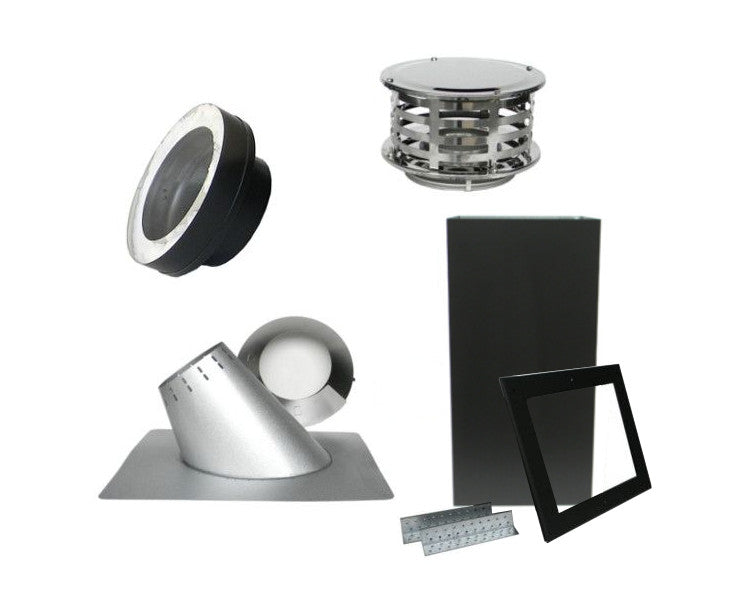Rock-Vent Insulated Chimney Pipe Pitched Ceiling Kit