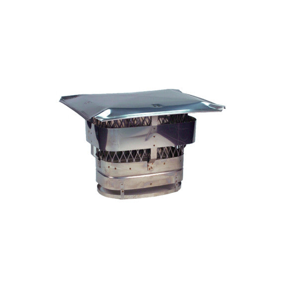 14x14 Inch Rectangular Chimney Cap Cover - Steel Spark Arrestor, Flue Topper To Block Rain & Debris