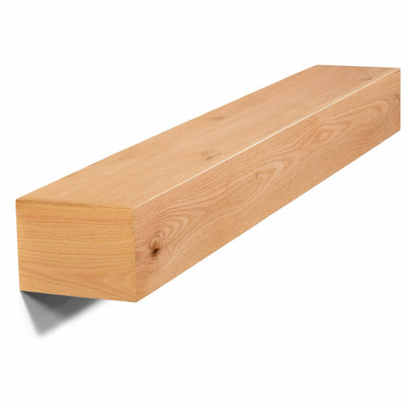 Red Oak Box Mantel - Real Wood Mantel