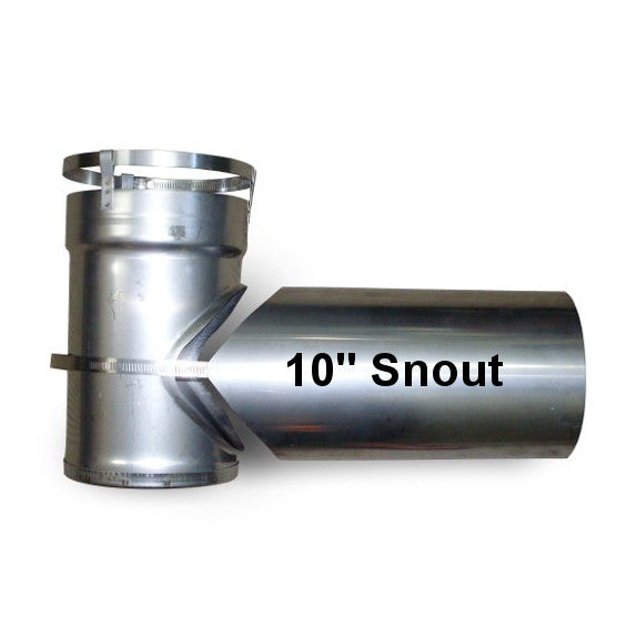 Chimney Tee Connector with Short Body and Tee Snout for Flex Liners